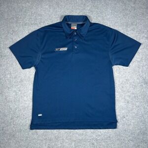 Vintage Nike X Bauer polo shirt Mens Medium Blue dri fit breathable logo